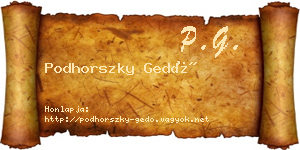 Podhorszky Gedő névjegykártya